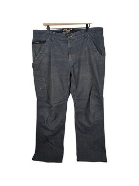 Ariat Mens Rebar M4 Work Pants Charcoal 38x30 Cotton Blend Low Rise Boot Cut